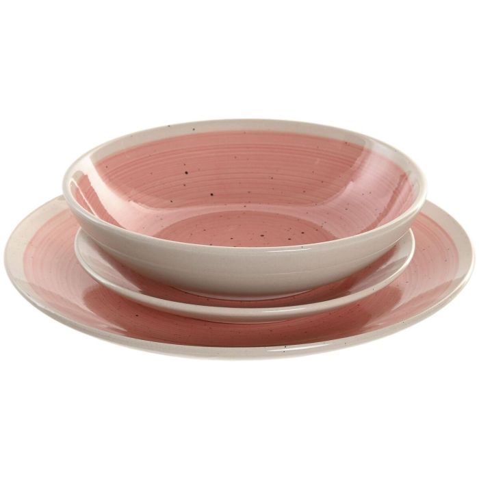 Vajilla Home ESPRIT Blanco Rosa Gres 18 Piezas Vajilla Home ESPRIT Blanco Rosa Gres 18 Piezas
