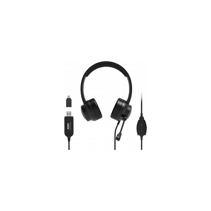 Port Designs Headphones/Headset Wired Head-Band USB Type-A Black 2