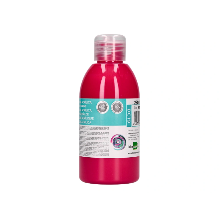 Liderpapel Pintura Acrílica Bote 250 ml Magenta Multisuperficie 4