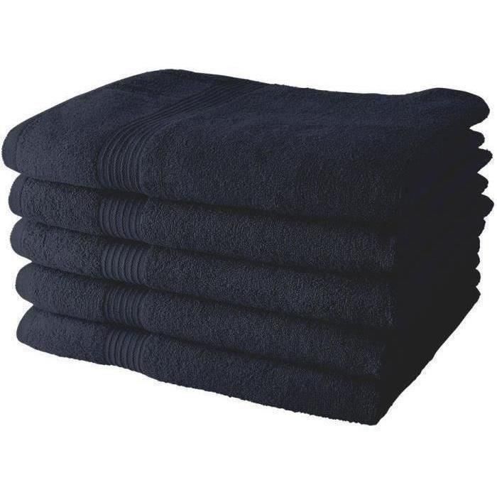 Today TOD3574641225551 Juego de 5 toallas de baño 100% algodón 70x130 cm Azul marino Today TOD3574641225551 Juego de 5 toallas de baño 100% algodón 70x130 cm Azul marino