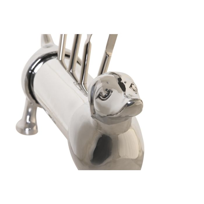 DKD Home Decor Set de 4 Copas de Cóctel Glam Plateado Inox 9 x 18 x 37 cm 1