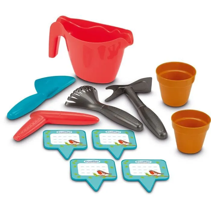 Ecoiffier 4290 La Jardinera Adornada 31 cm con 11 Accesorios para Jardinería Infantil 2