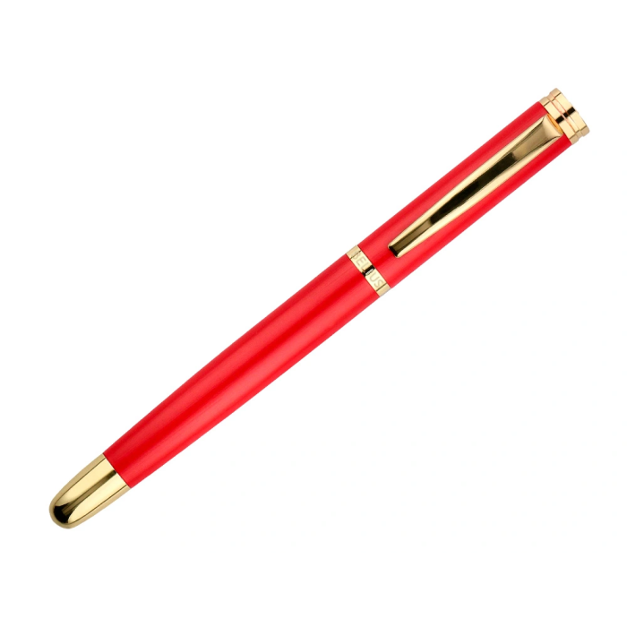 Belius Passion d'or Bolígrafo y Estuche Rojo y Dorado Tinta Azul Aluminio Textura Cepillada Caja Diseño Elegante Regalo. 7