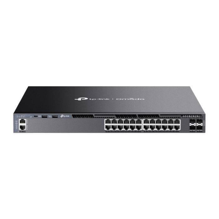 TP-Link SG6428X Switch Omada Gestionado L3, 24 Puertos Gigabit Ethernet, 4 SFP+, 128 Gbit/s, Montaje en Rack 1U Negro TP-Link SG6428X Switch Omada Gestionado L3, 24 Puertos Gigabit Ethernet, 4 SFP+, 128 Gbit/s, Montaje en Rack 1U Negro
