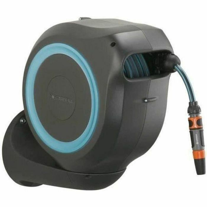 Gardena Enrollador de Manguera para Pared RollUp M Automático 20m 11mm Antitorsión Antibloqueo Borde Azul Kit con Conectores y Lanza Gardena Enrollador de Manguera para Pared RollUp M Automático 20m 11mm Antitorsión Antibloqueo Borde Azul Kit con Conectores y Lanza