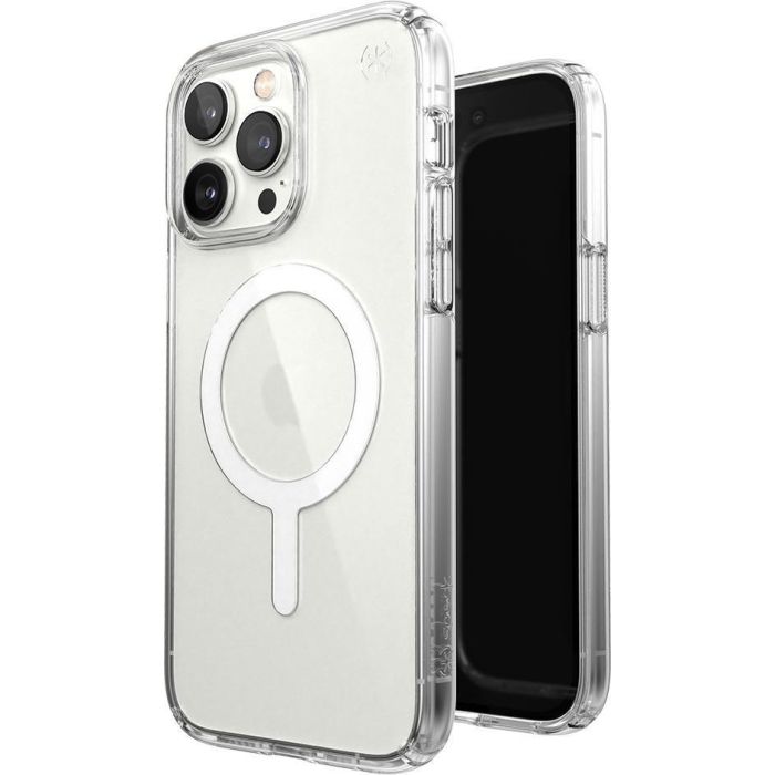 Speck Presidio Perfect Clear Funda MagSafe Transparente para iPhone 14 Pro Max con Protección Caídas 4m y Antimicrobiana 6