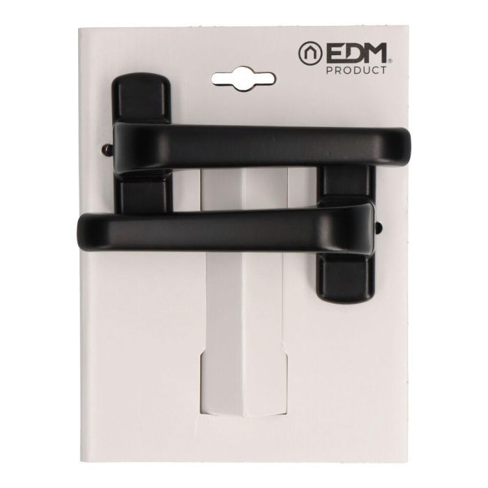 Edm Juego de manillas 6800 aluminio negro, placa 70x25 mm, manilla 130 mm Edm Juego de manillas 6800 aluminio negro, placa 70x25 mm, manilla 130 mm