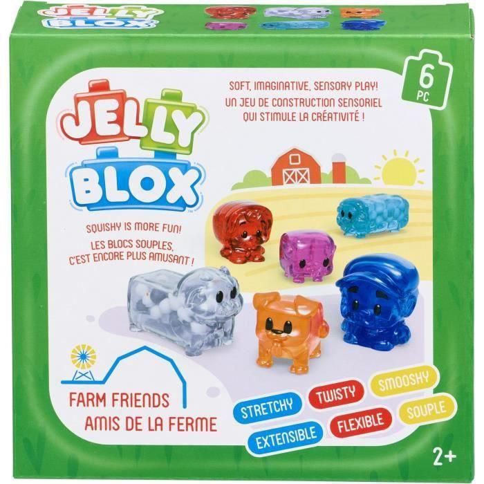 JELLY BLOX GOL8720077350069 Set Amigos de la Granja - Juego de Construcción con Ladrillos Suaves y Flexibles - A partir de 2 años 1