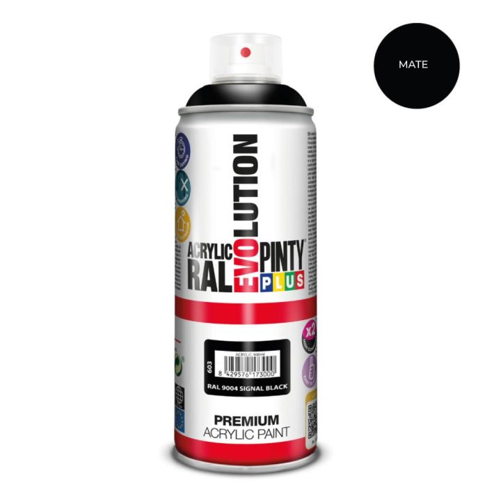 Pinty Plus Pintura Acrílica en Spray Evolution Ral 9004 Matt Signal Black 520 cc
