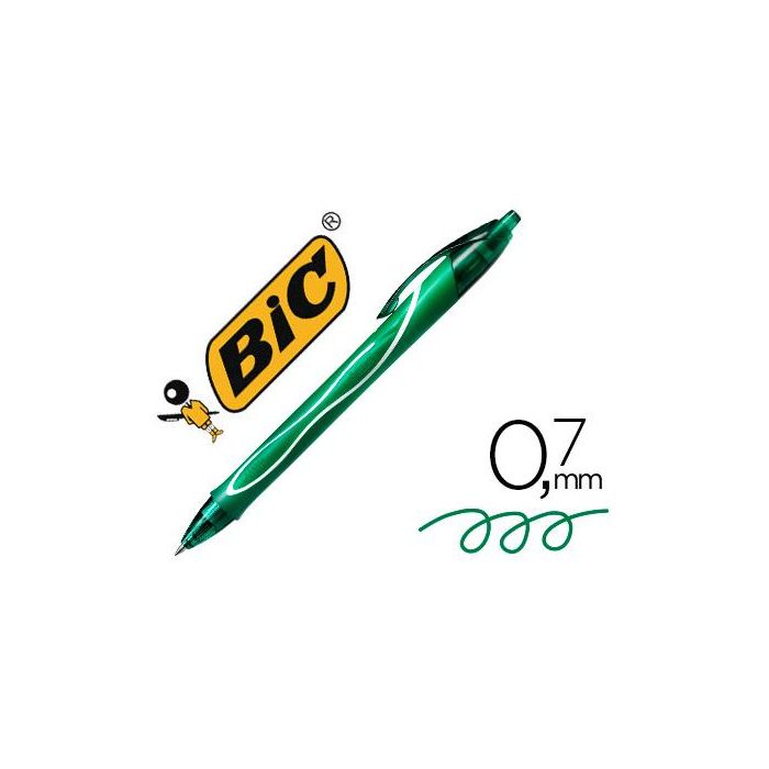 Bolígrafo de gel Bic Gel-Ocity Quick Dry Verde 0,3 mm (12 Unidades)