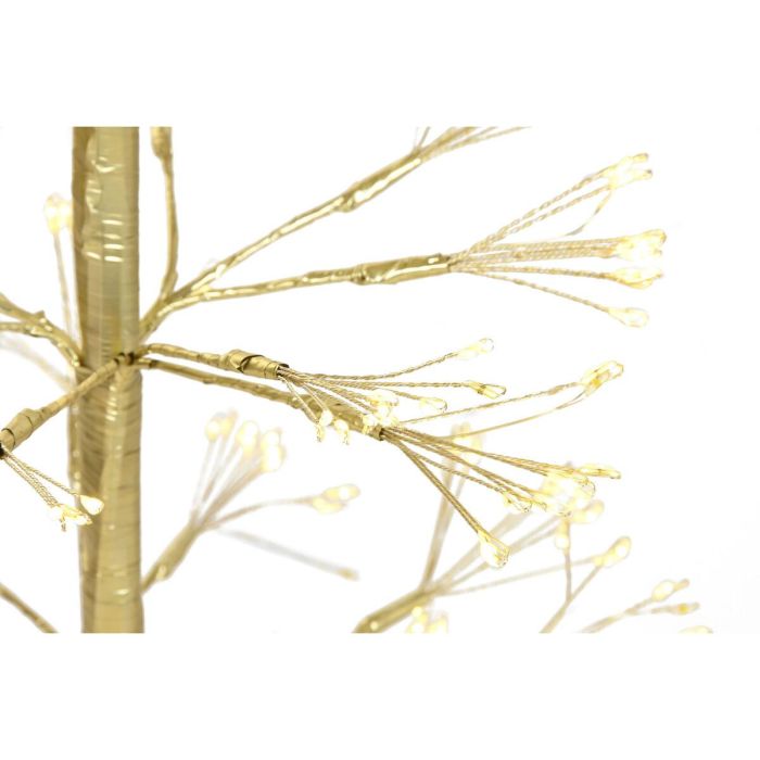 DKD Home Decor Árbol de Navidad Moderno con Luz LED Cálida, Color Dorado, 120 cm Alto 4
