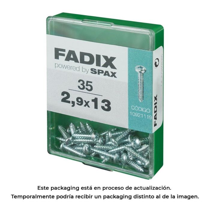 Fadix Tornillo Rosca Chapa CR Cincado 2,9x13mm, Caja de 35 Unidades 0 Fadix Tornillo Rosca Chapa CR Cincado 2,9x13mm, Caja de 35 Unidades 0