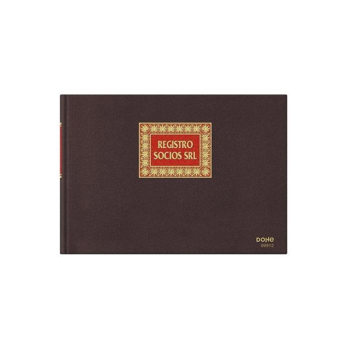 DOHE Libro registro de socios SRL forrado tela 100h numeradas folio apaisado
