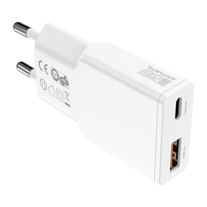 4smarts Cargador PDPlug Duos Slim 20W GaN USB-C/A+USB-C Cable Blanco 541509 3