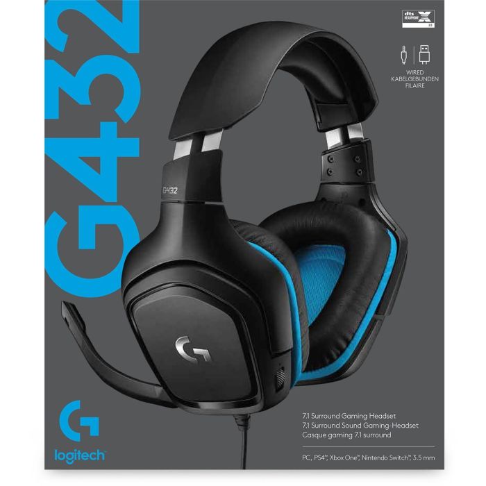 Logitech G432 Auriculares Gaming Cableados con Micrófono Sonido Envolvente DTS Headphone:X 2.0 Transductores 50mm USB Jack 3.5mm Negros 6 Logitech G432 Auriculares Gaming Cableados con Micrófono Sonido Envolvente DTS Headphone:X 2.0 Transductores 50mm USB Jack 3.5mm Negros 6