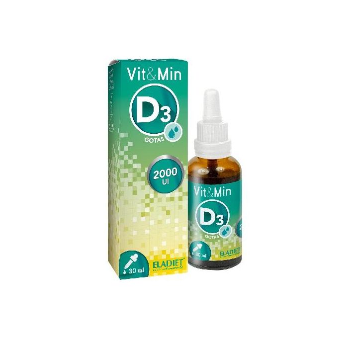 Vit & Min Vitamina D3 Líquida 50mcg (2000 UI) en Gotas 30ml. Para Huesos y Sistema Inmunitario.