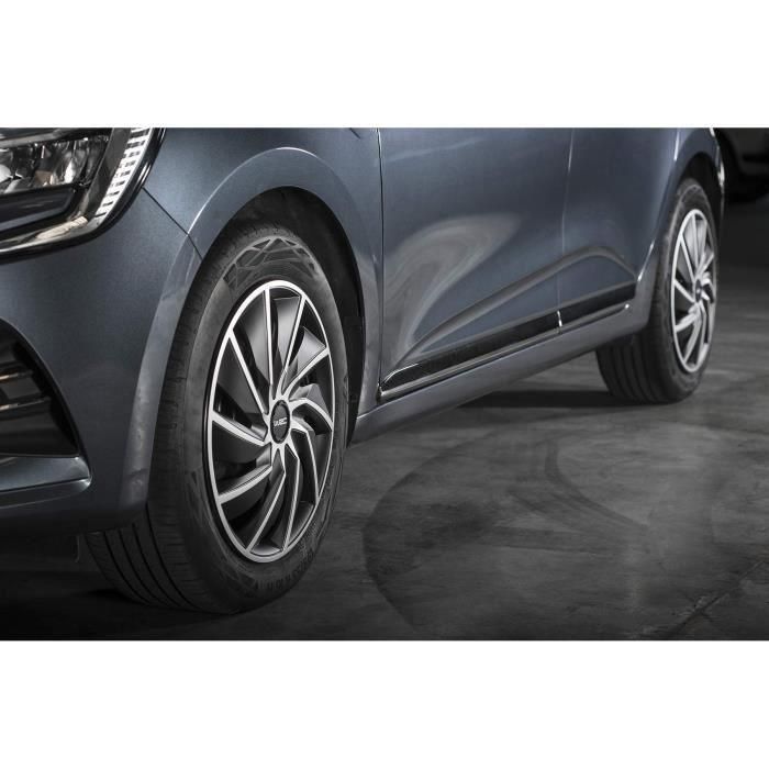 WRC Juego de 4 Tapacubos Bicolores 14 Pulgadas Negro Mate y Gris Plateado Diseño Deportivo TURBO en ABS 2 WRC Juego de 4 Tapacubos Bicolores 14 Pulgadas Negro Mate y Gris Plateado Diseño Deportivo TURBO en ABS 2