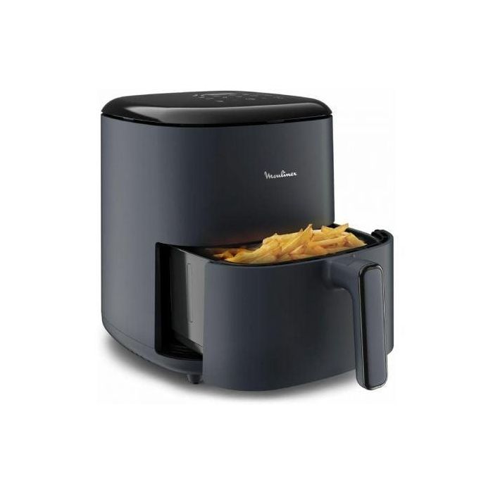 Moulinex EZ245B20 Freidora de Aire Airfryer Sin Aceite 5L 1500W Negra Panel Táctil Digital, Cuba Extraíble, Apto Lavavajillas.