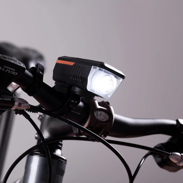 Luz Delantera Bicicleta LED 2 Niveles Sensor Batería USB Anti Deslumbramiento 1