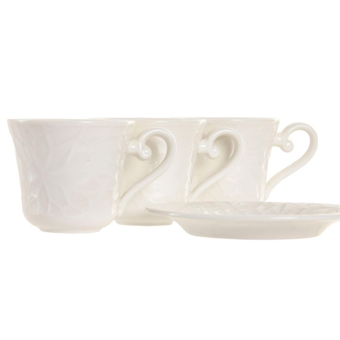 Juego de Tazas de Café Home ESPRIT Blanco Bambú Porcelana 90 ml 3 Juego de Tazas de Café Home ESPRIT Blanco Bambú Porcelana 90 ml 3