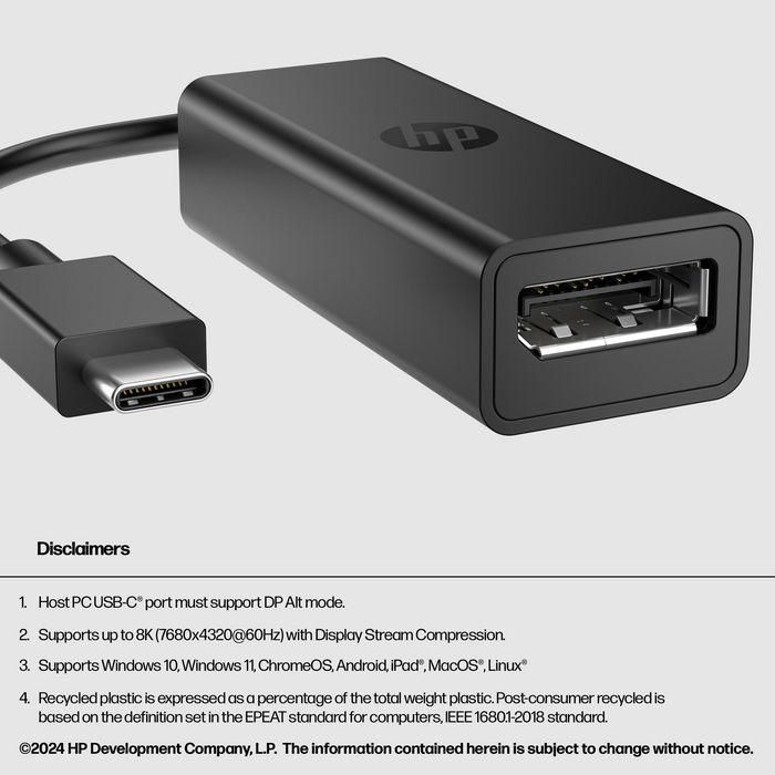 HP Adaptador USB-C a DisplayPort G2 – Conectividad 8K y Diseño Plug-and-Play Portátil 6