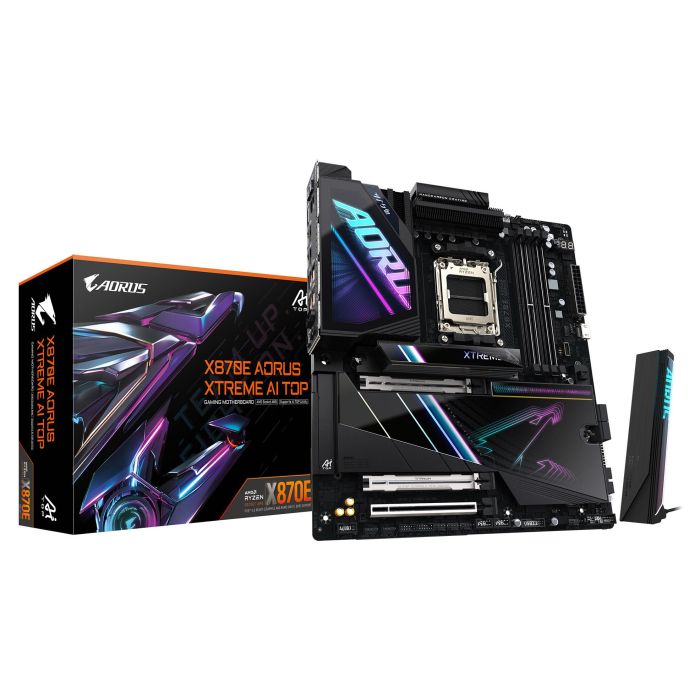 Gigabyte GA-X870E A XTREME AI TOP (AM5) Placa base para AMD Ryzen, DDR5, Wi-Fi 7, LAN 10 GbE, ATX Extendida Gigabyte GA-X870E A XTREME AI TOP (AM5) Placa base para AMD Ryzen, DDR5, Wi-Fi 7, LAN 10 GbE, ATX Extendida