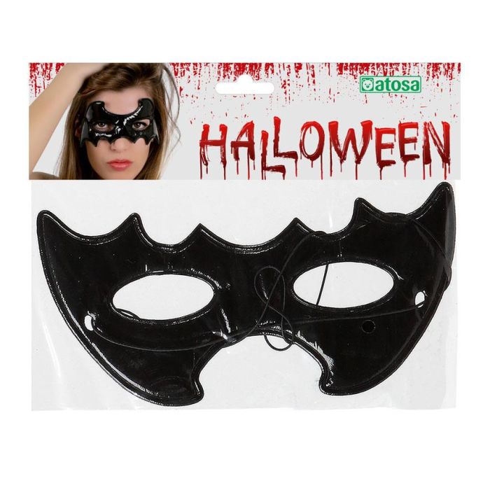 Antifaz Brillante Negro Diseño Murciélago Adulto Accesorio Halloween 1