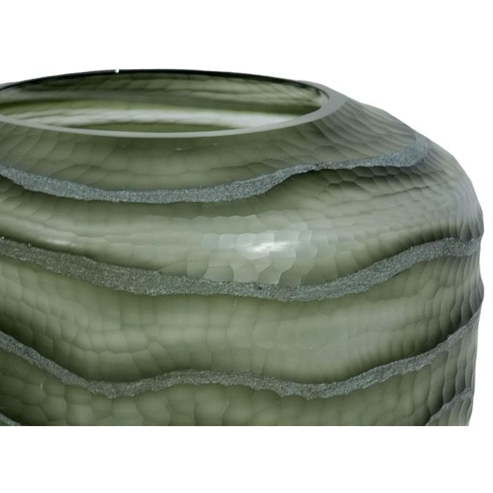 DKD Home Decor Jarrón Moderno Verde Oscuro Cristal 20 x 18 x 20 cm 1
