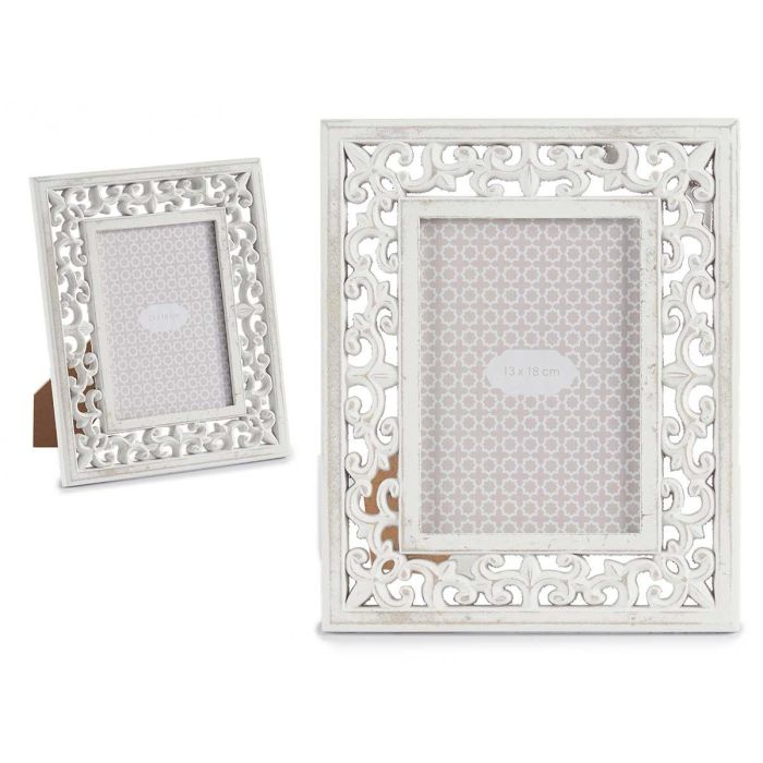 Portafoto Calado Madera Blanco 13x18 cm - Giftdecor (12 Unidades) Portafoto Calado Madera Blanco 13x18 cm - Giftdecor (12 Unidades)