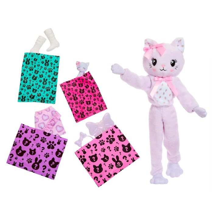 Barbie Muñeca Cutie Reveal Osos Amorosos Gatito Lila JJP64 con 10 Sorpresas para Niñas +3 Años 3 Barbie Muñeca Cutie Reveal Osos Amorosos Gatito Lila JJP64 con 10 Sorpresas para Niñas +3 Años 3