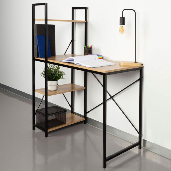 Mesa de Escritorio con Estantería Max Home Acero Melamina Aglomerado 120 x 12 x 64 cm 2