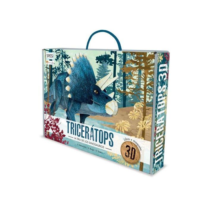 Puzle 3D Y Libro Sassi Manolito Books Triceratops 3D 39 Piezas (+6 Años)