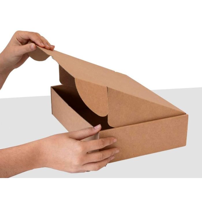 Caja Automontable Q-Connect Para E-Commerce Y Regalo Carton Reciclado Canal Simple 3 mm Kraft 330x250x100 mm 10 unidades 4