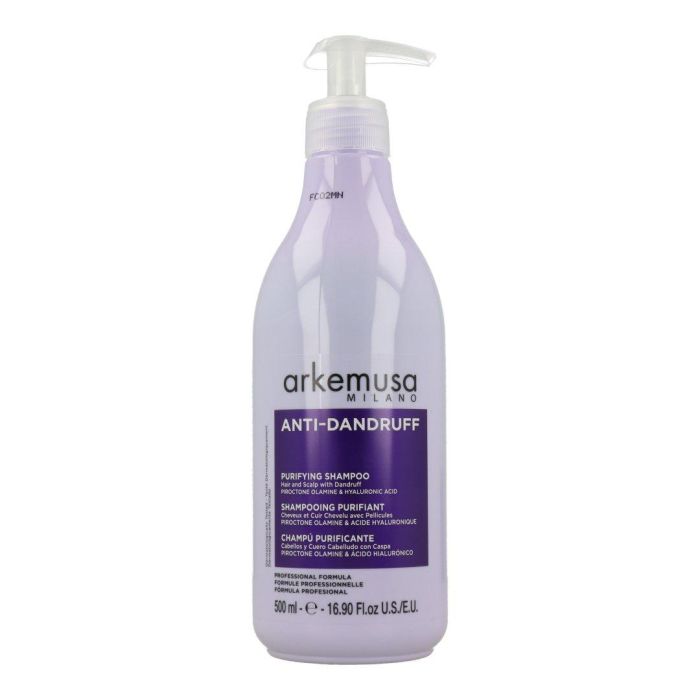 Arkemusa Champú Anticaspa Profesional 500ml con Acción Purificante y Calmante para Cuero Cabelludo con Descamación