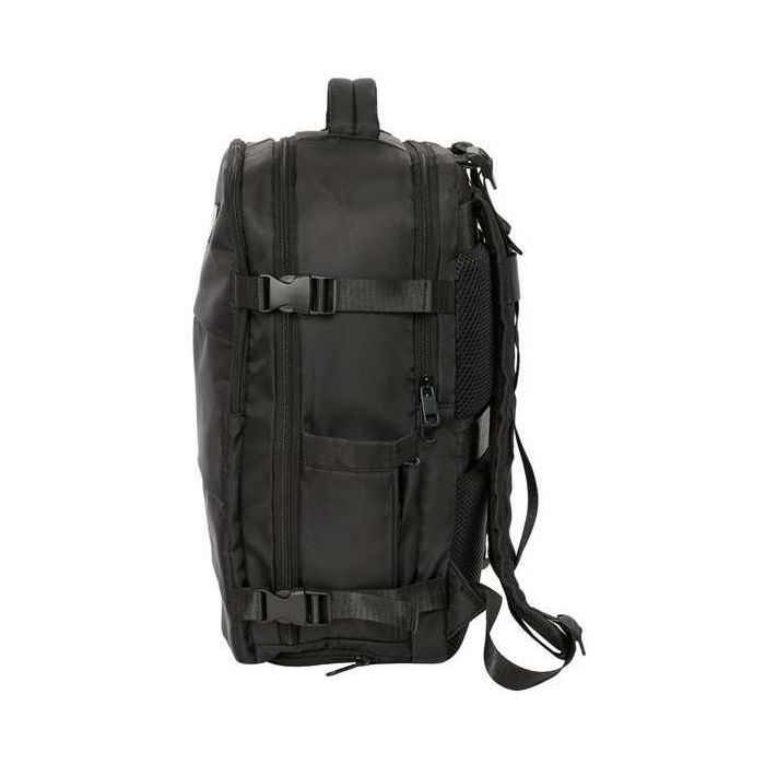 Safta Mochila de Viaje Cabina para Portátil 15,6" Real Madrid Negro con Conector USB y Zapatillero 4