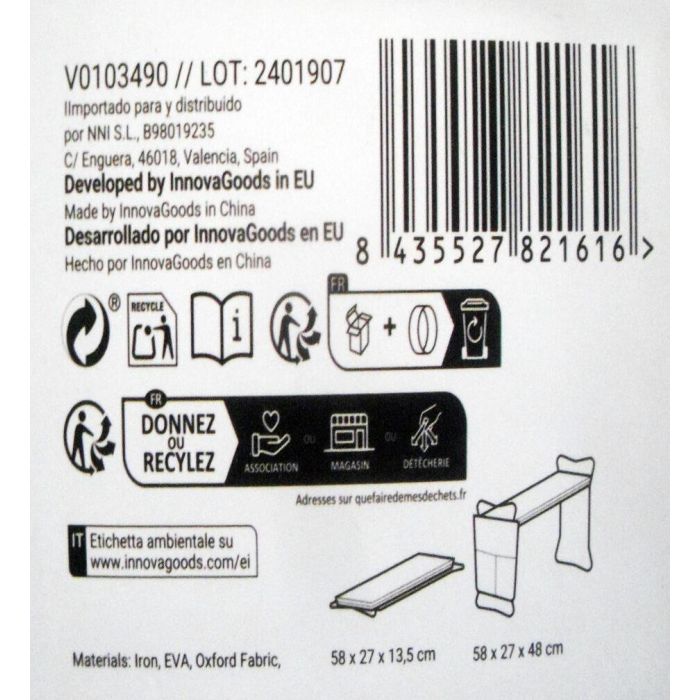 Inde Banco de Jardinería Plegable con Bolsa para Herramientas 58 x 27 x 12 cm 17