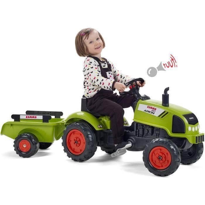 Tractor de pedales FALK Claas con remolque 1 Tractor de pedales FALK Claas con remolque 1