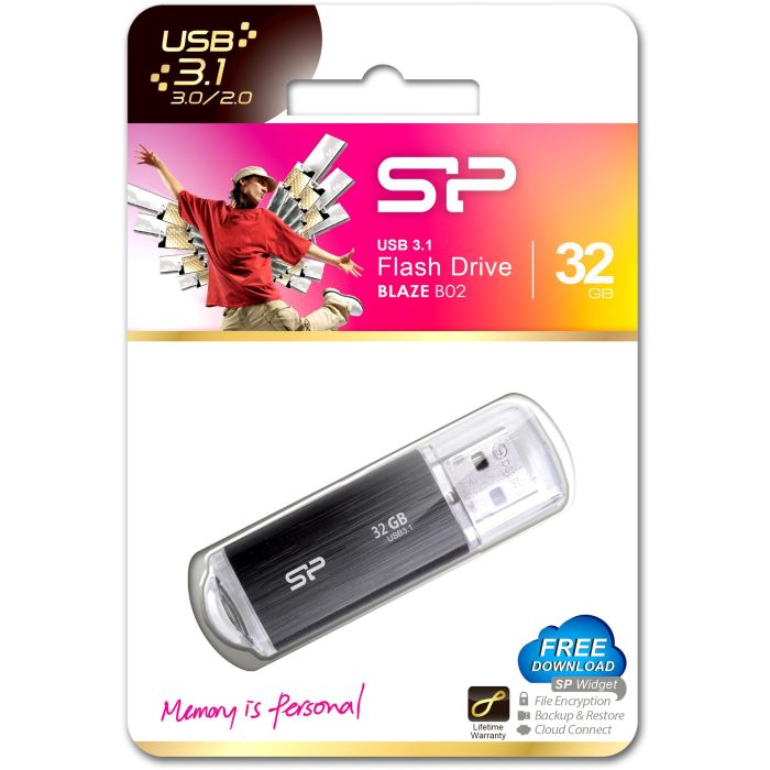 Memoria USB Silicon Power Blaze B02 Negro 32 GB 6