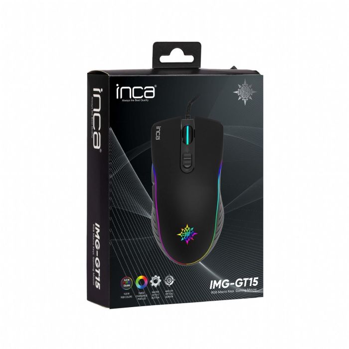 INCA Gaming Maus IMG-GT15 4800 DPI. RGB. 7 Tasten. USB. SW retail 5 INCA Gaming Maus IMG-GT15 4800 DPI. RGB. 7 Tasten. USB. SW retail 5