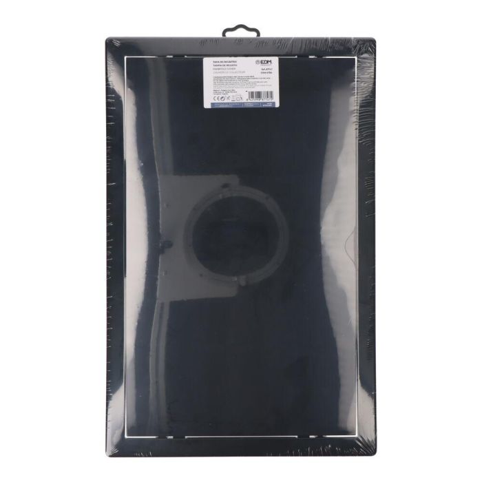 Edm Tapa de registro rectangular empotrable ABS 25x40cm gris antracita apta para pladur 2 Edm Tapa de registro rectangular empotrable ABS 25x40cm gris antracita apta para pladur 2