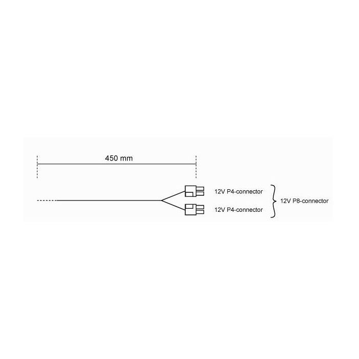 Be Quiet! CC-4420 - Stromkabel - 8-polig + 12V (4+4) 1
