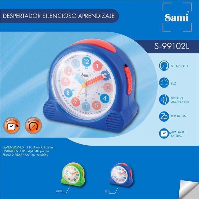 SAMI Despertador Sami infantil primer silencio c/luz azul
