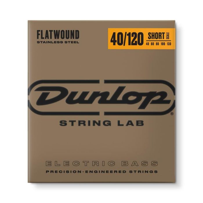 DUNLOP Juego de Cuerdas Bajo Eléctrico Entorchado Plano 5 Cuerdas Escala Corta 40-120