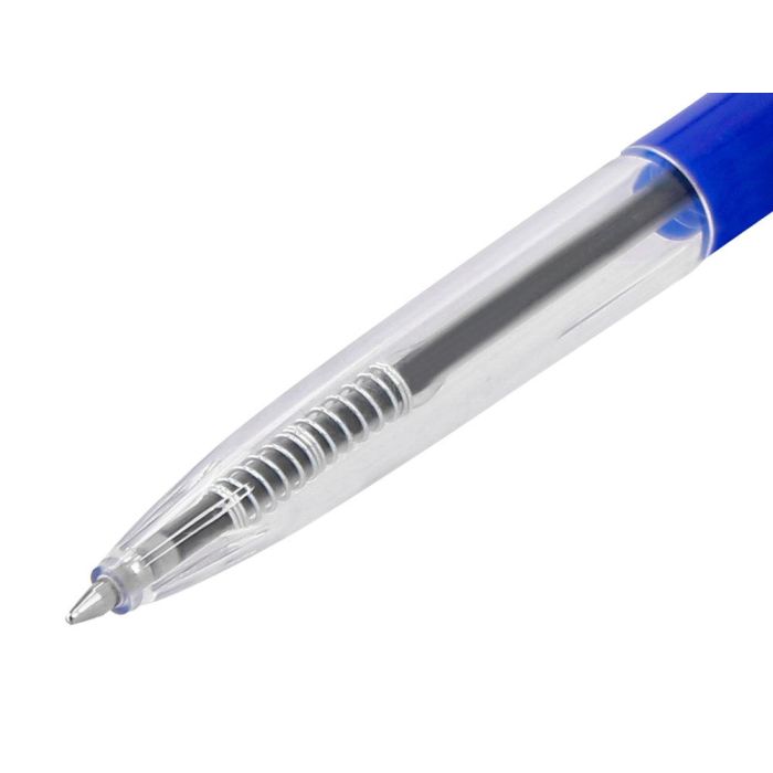 Boligrafo Q-Connect Retractil Con Clip Diseño Fino Tinta Aceite 0,7 mm Color Azul 20 unidades 2