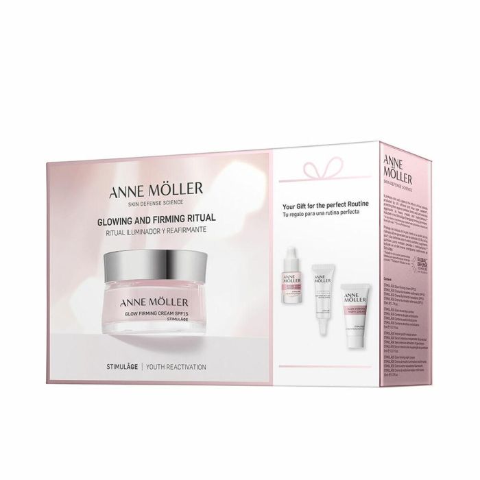 Anne Möller STIMULÂGE Ritual Set Facial Iluminador Reafirmante Anti-Edad: Crema SPF15 + Noche + Sérum + Contorno Ojos 4 Piezas