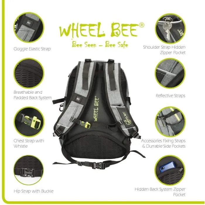 Schildkrot 950022 Mochila Infantil Wheel Bee Revolution, 46 cm, 30 litros, Gris 3