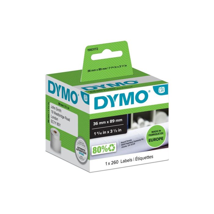 Etiquetas para Impresora Dymo 1983172 Blanco Negro/Blanco