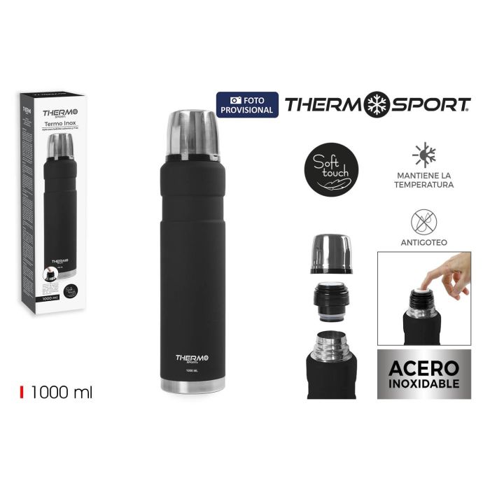 Thermosport Termo Acero Negro 1000 ml (6 Unidades) Thermosport Termo Acero Negro 1000 ml (6 Unidades)
