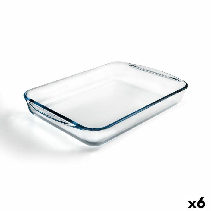 Fuente para Horno Pyrex Classic Vidrio Transparente Vidrio Rectangular 40 x 27 x 6 cm (6 Unidades)