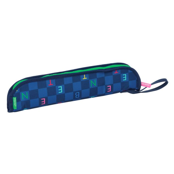 Portaflautas Benetton Damero Azul marino 37 x 8 x 2 cm 1